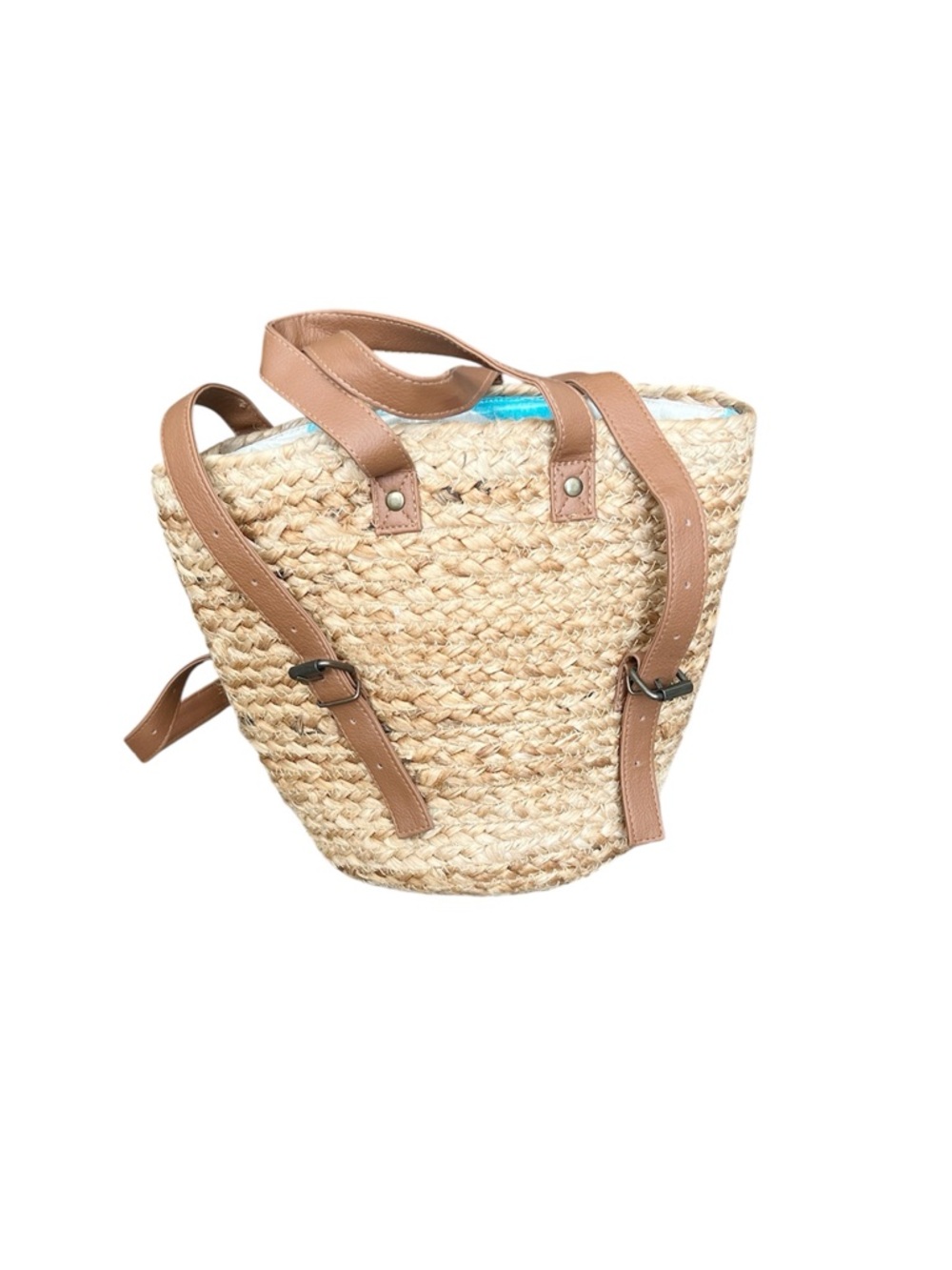 XIX PALMS Boho 100% Jute Insulated Shore Break Picnic Backpack Pool Beach Bag